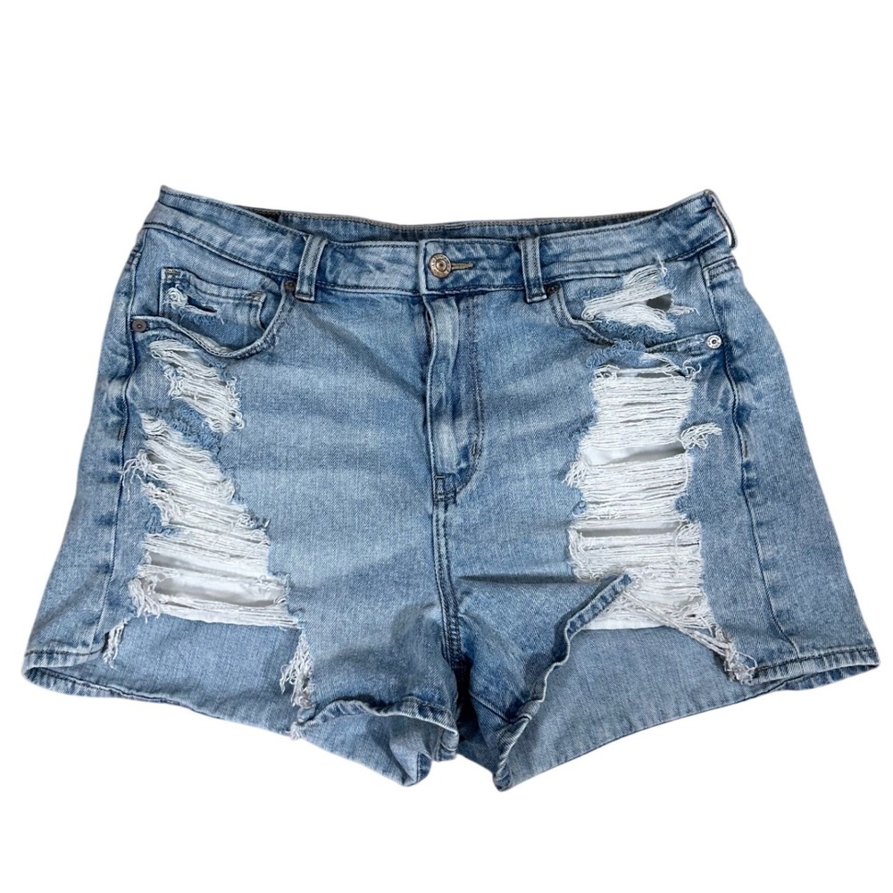 American Eagle Outfitters Distressed Light Blue Denim Jean Shorts